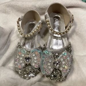 Girls Kids Glitter Sequin Princess Wedding Party Mary Jane Shoes Size US 3
